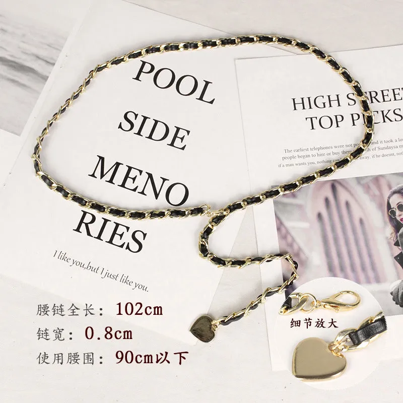 Elegant Clothing Thin Metal Chain Ornament Belts