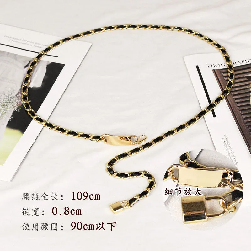 Elegant Clothing Thin Metal Chain Ornament Belts