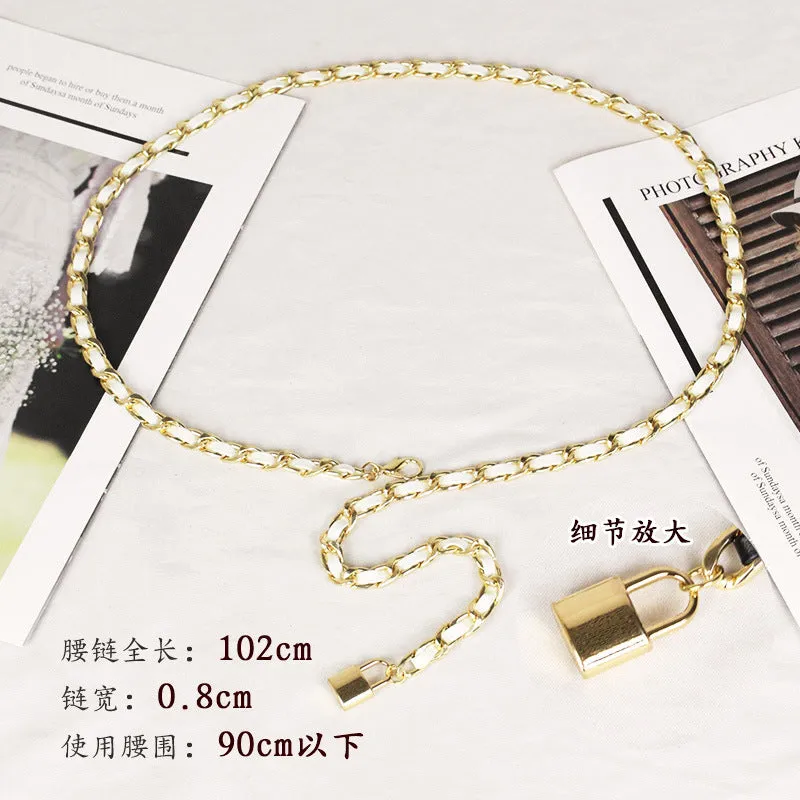 Elegant Clothing Thin Metal Chain Ornament Belts