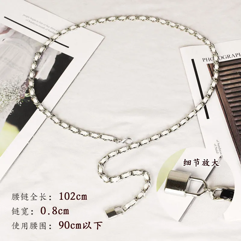 Elegant Clothing Thin Metal Chain Ornament Belts