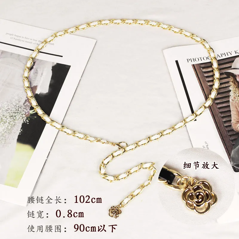 Elegant Clothing Thin Metal Chain Ornament Belts