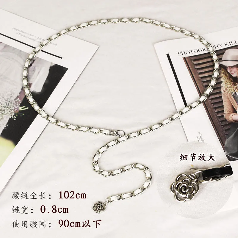 Elegant Clothing Thin Metal Chain Ornament Belts