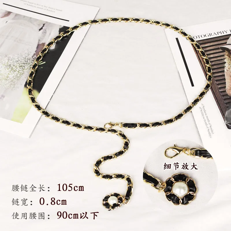 Elegant Clothing Thin Metal Chain Ornament Belts