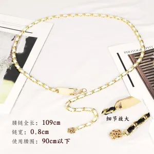 Elegant Clothing Thin Metal Chain Ornament Belts