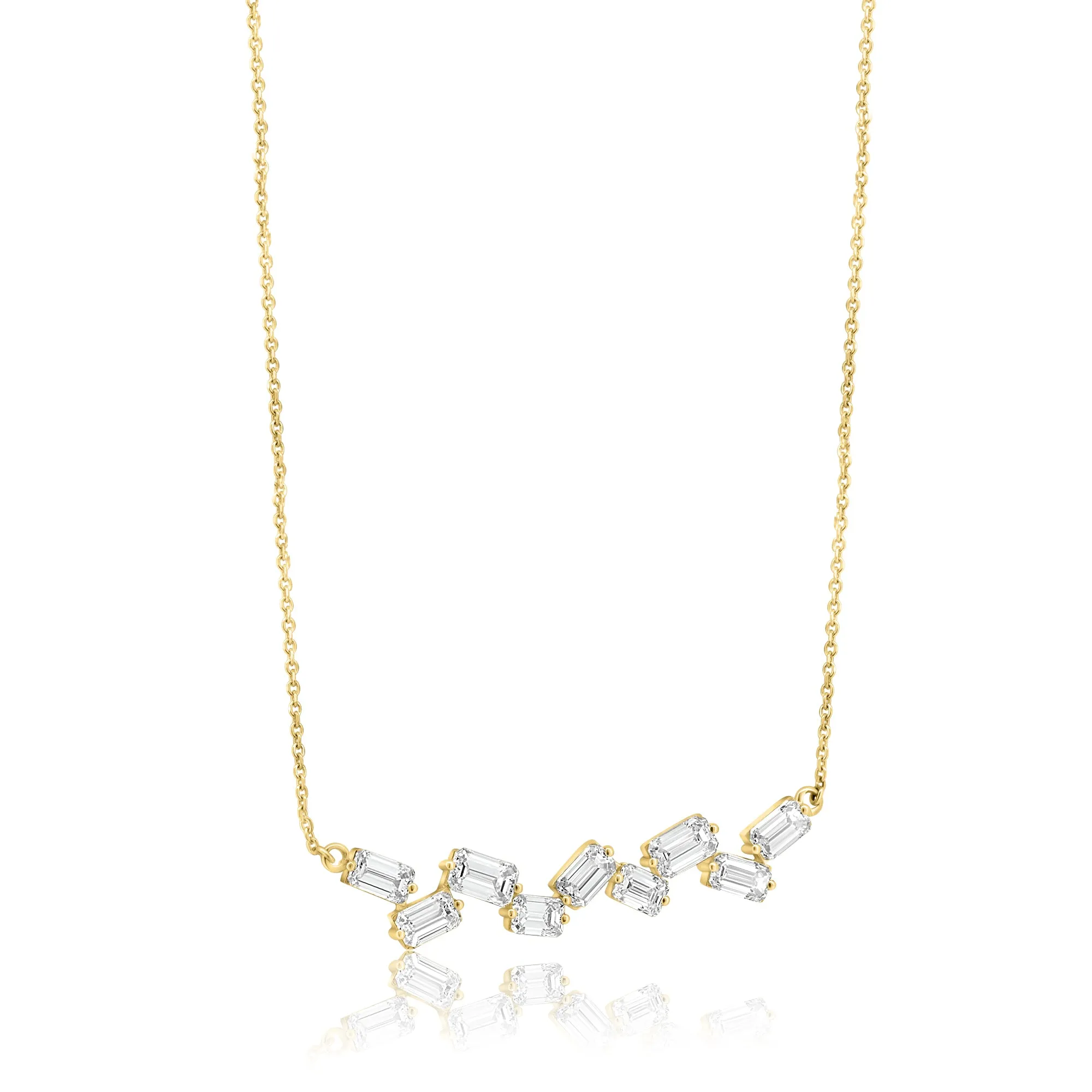 Emerald Cut Diamond Necklace