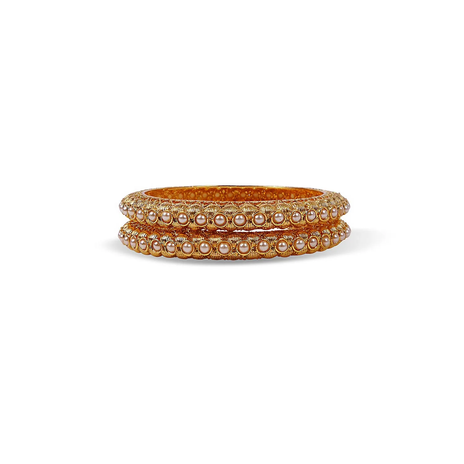 Falguni Classic Bangles in Pearl and Gold