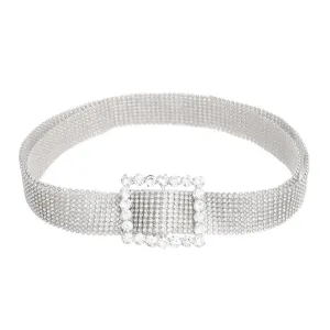 Flaunt This Buckle Belt Silver Tone Ladies