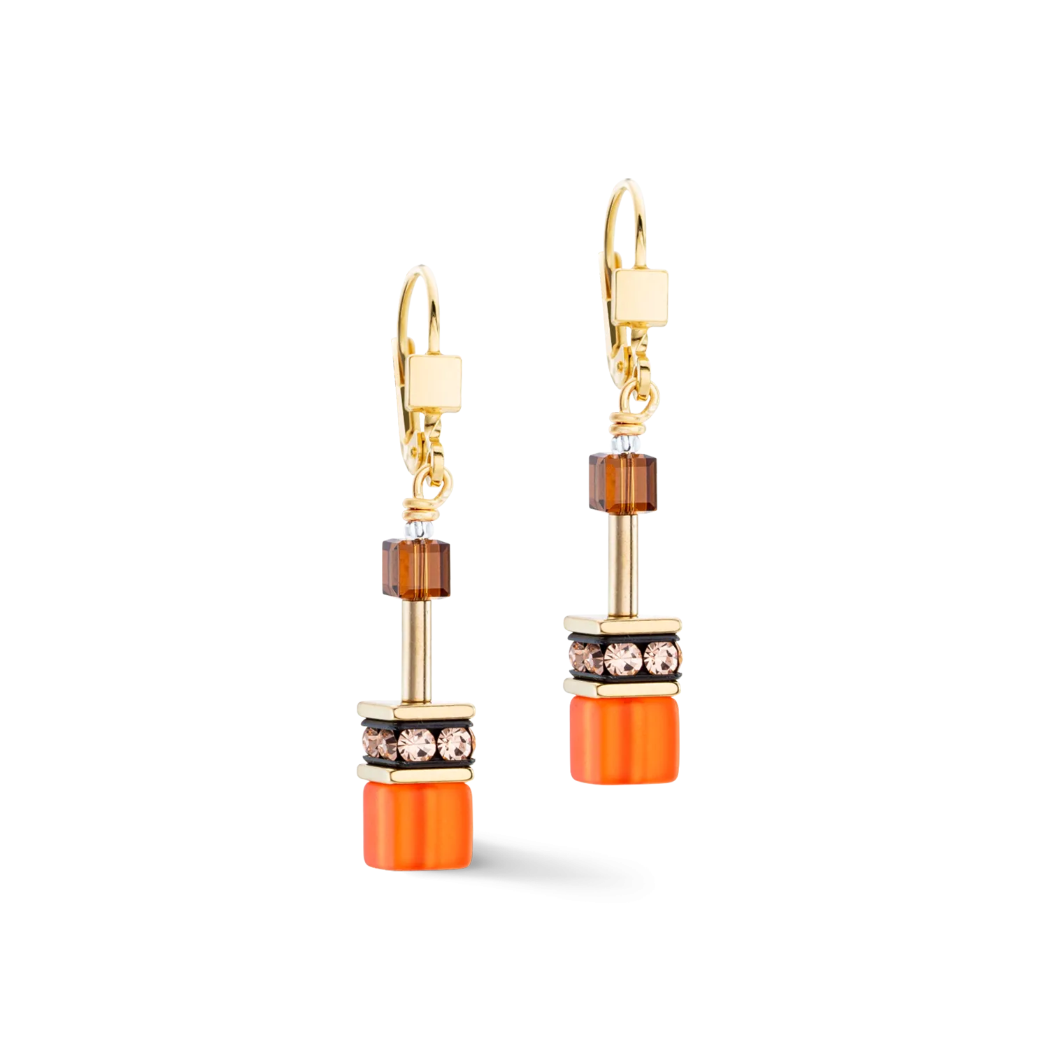 GeoCUBE® Iconic earrings Sunset gold