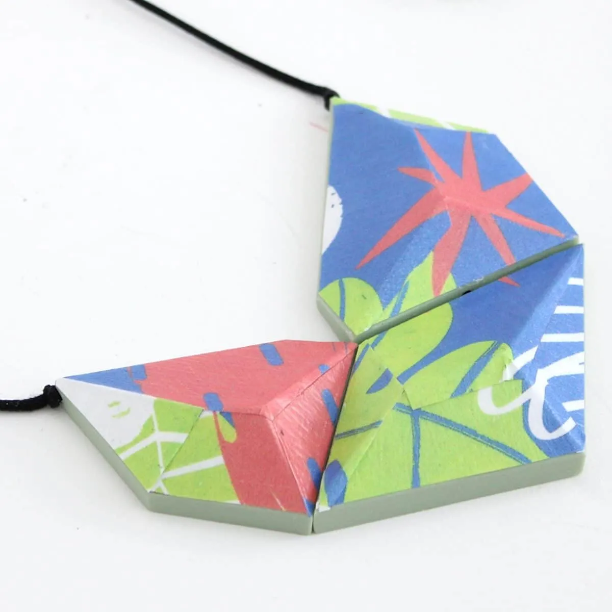 Geometric Decoupage Daphne Pendant Necklace