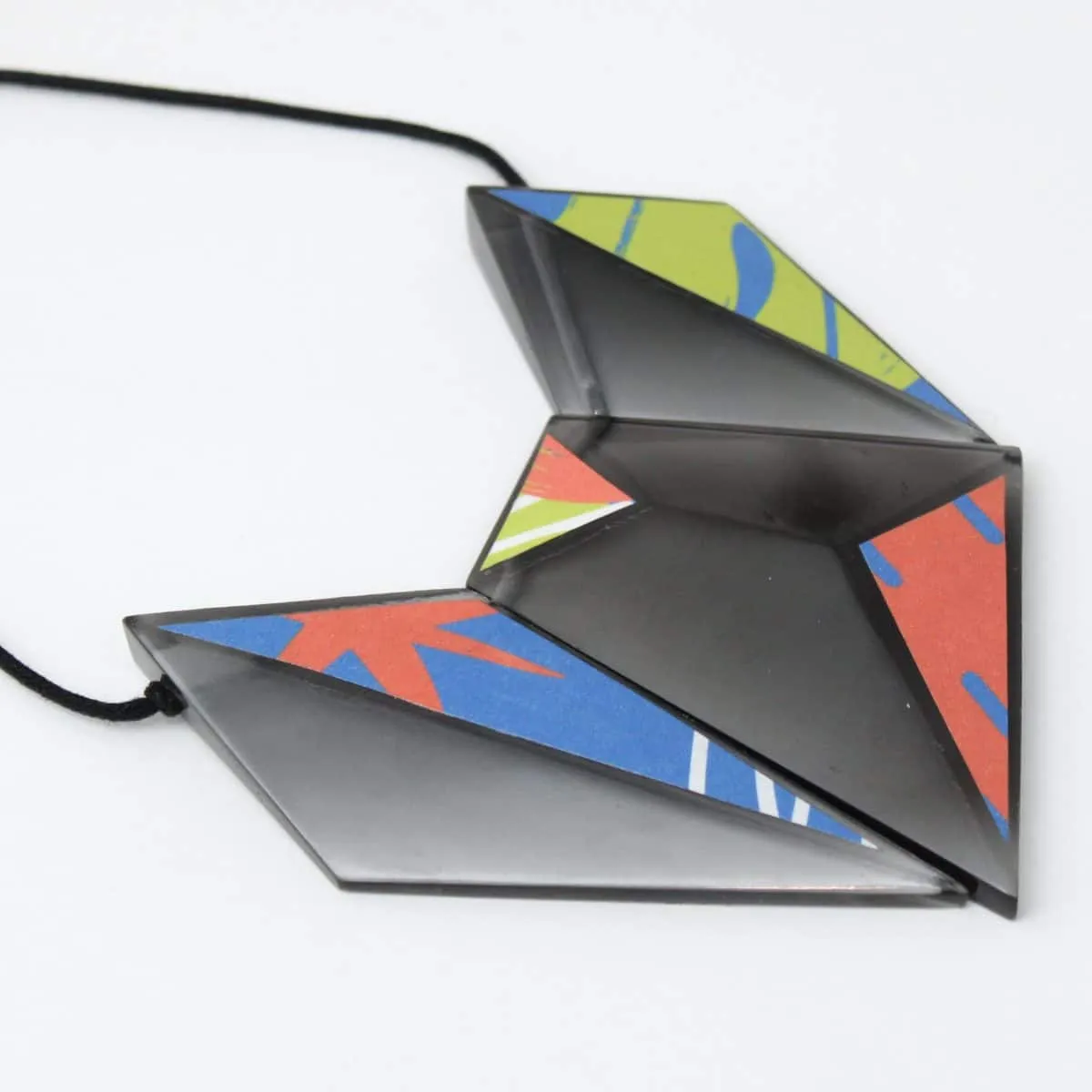 Geometric Decoupage Olympia Pendant Necklace