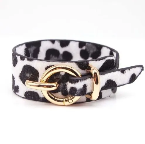 Gold Buckle Faux Leather Cuff Bracelet (5 Color Options)