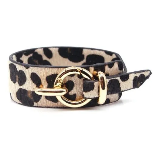 Gold Buckle Faux Leather Cuff Bracelet (5 Color Options)