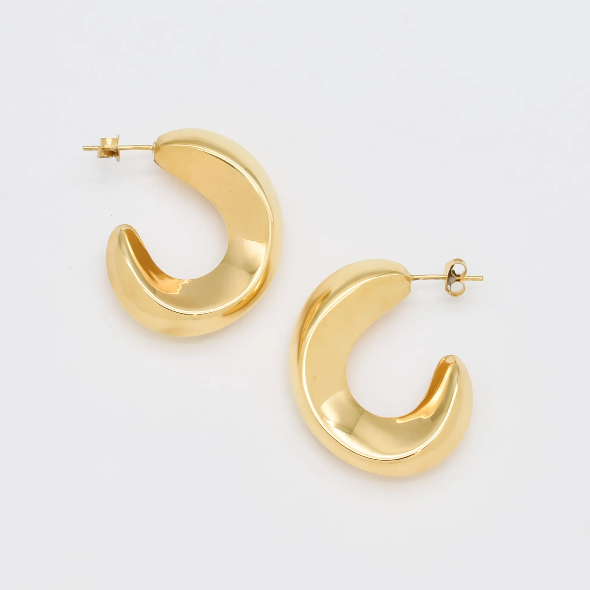 Gold Hoop Earrings - Chunky Hoops - Thick Hoop Earrings