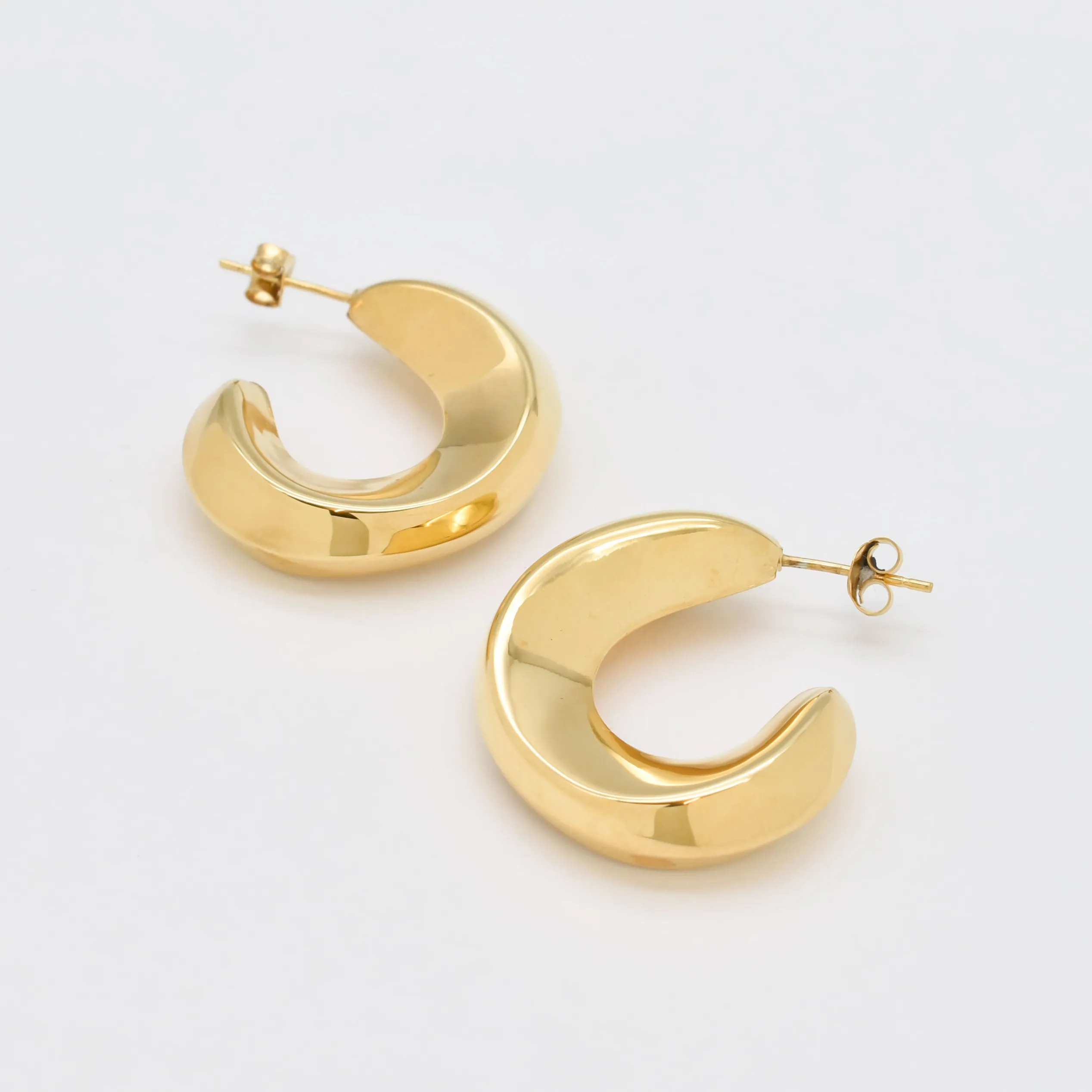 Gold Hoop Earrings - Chunky Hoops - Thick Hoop Earrings