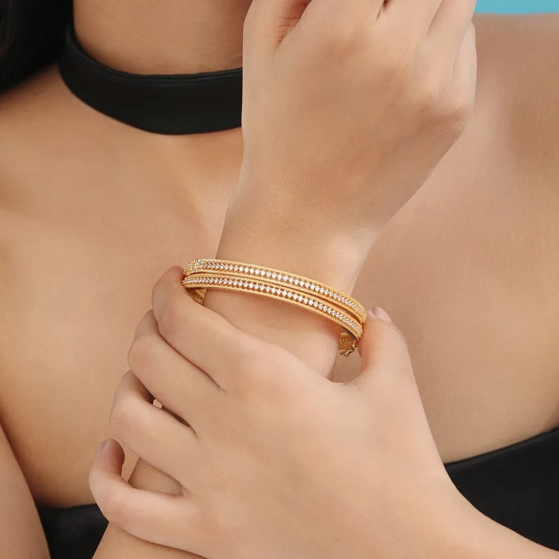 Golden Glow Gold Plated 925 Sterling Silver Bangles