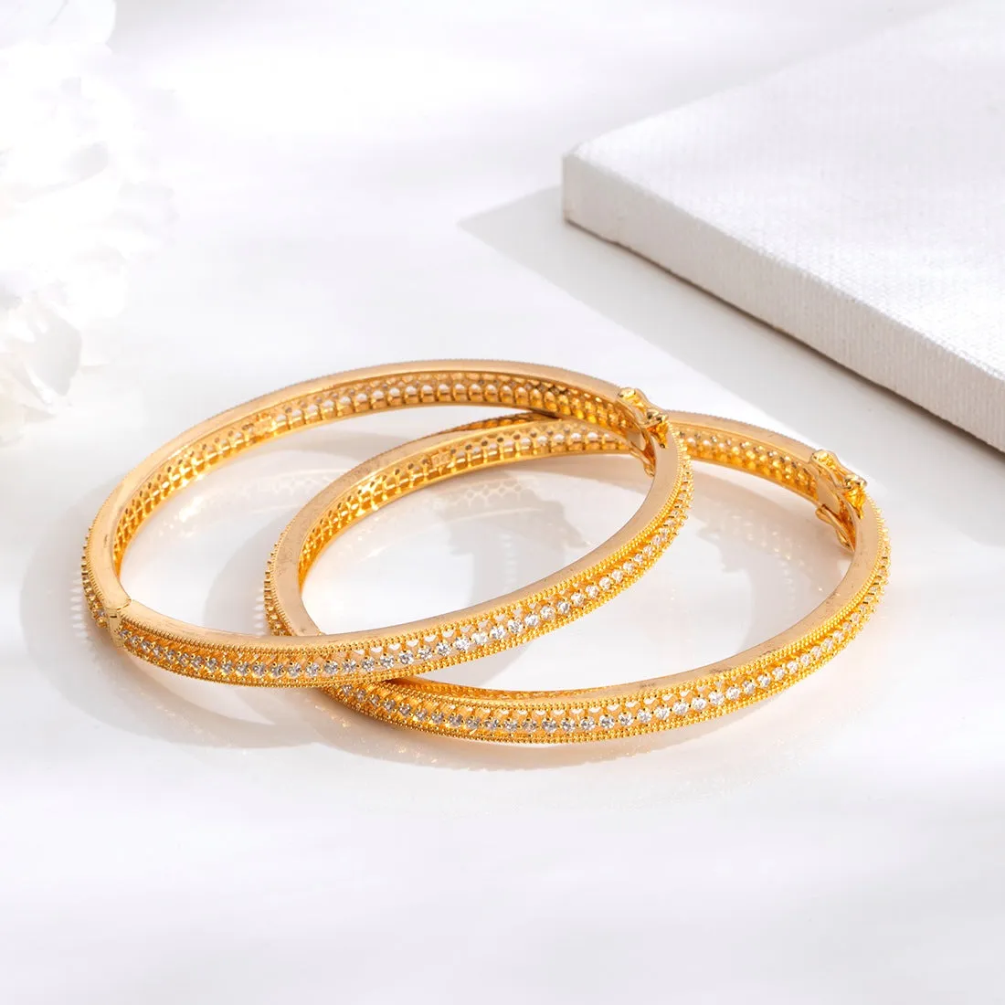 Golden Glow Gold Plated 925 Sterling Silver Bangles