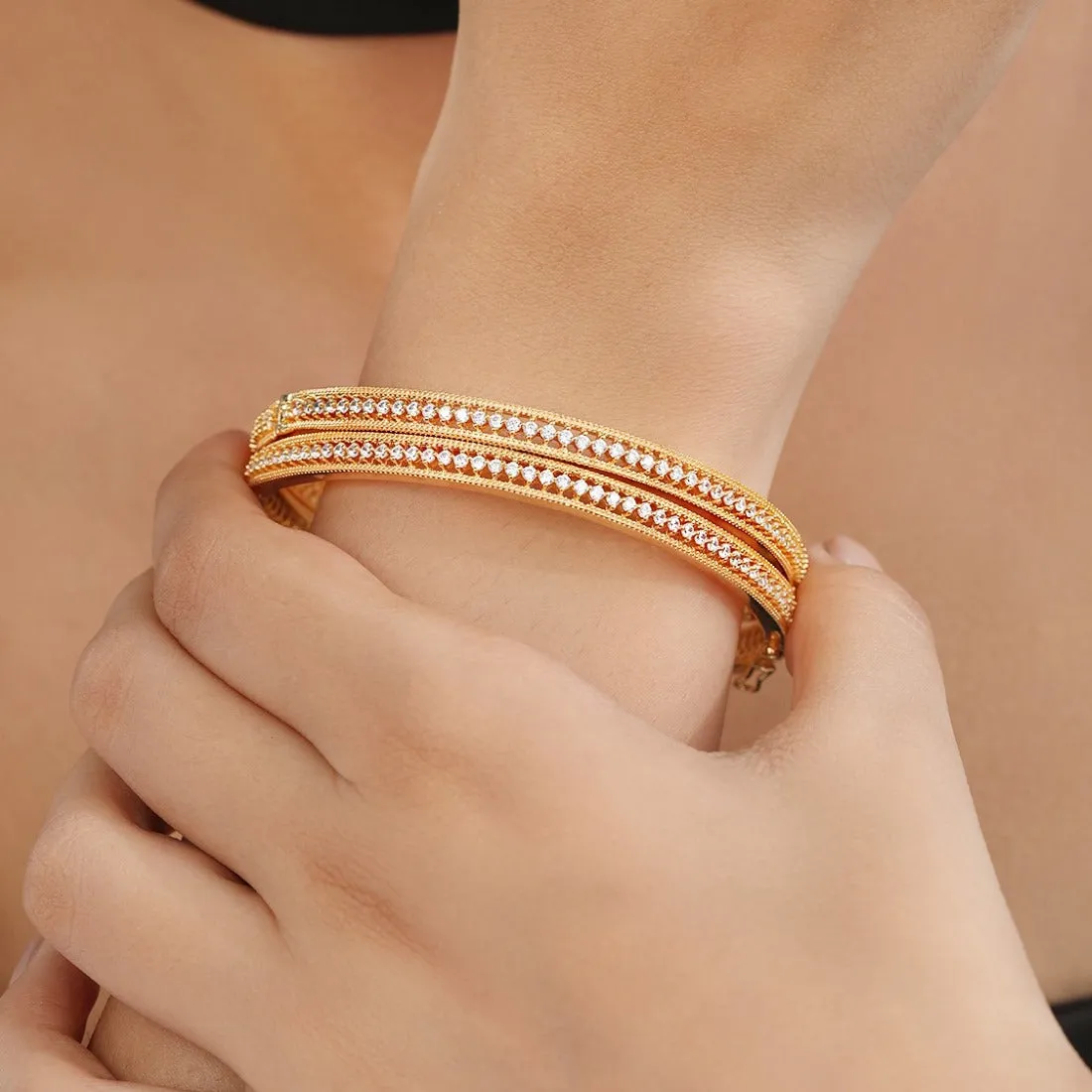 Golden Glow Gold Plated 925 Sterling Silver Bangles