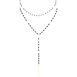 Golden Horizon Layered Necklace, Black