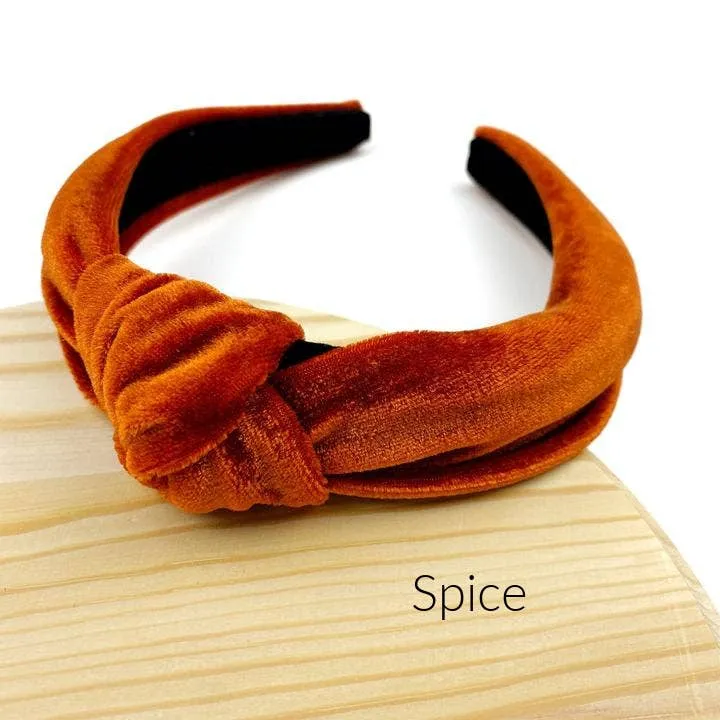 Hair Accessories: Velvet Knotted Headband, Christmas, Fall