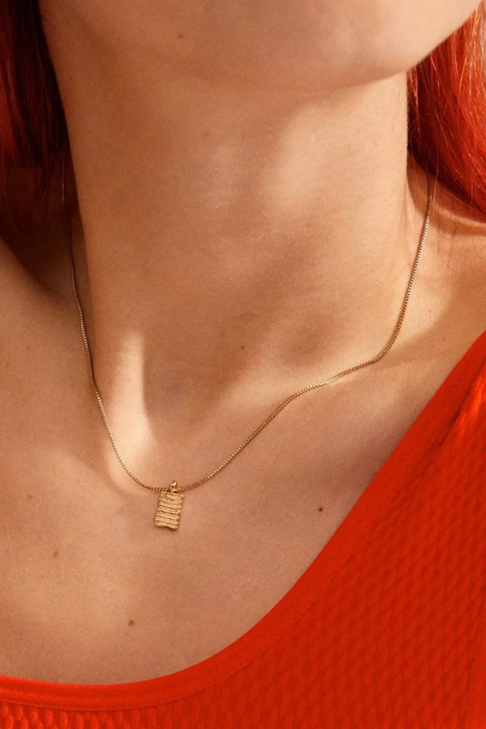 Jemma Gold Plated Textured Pendant EOL Necklace