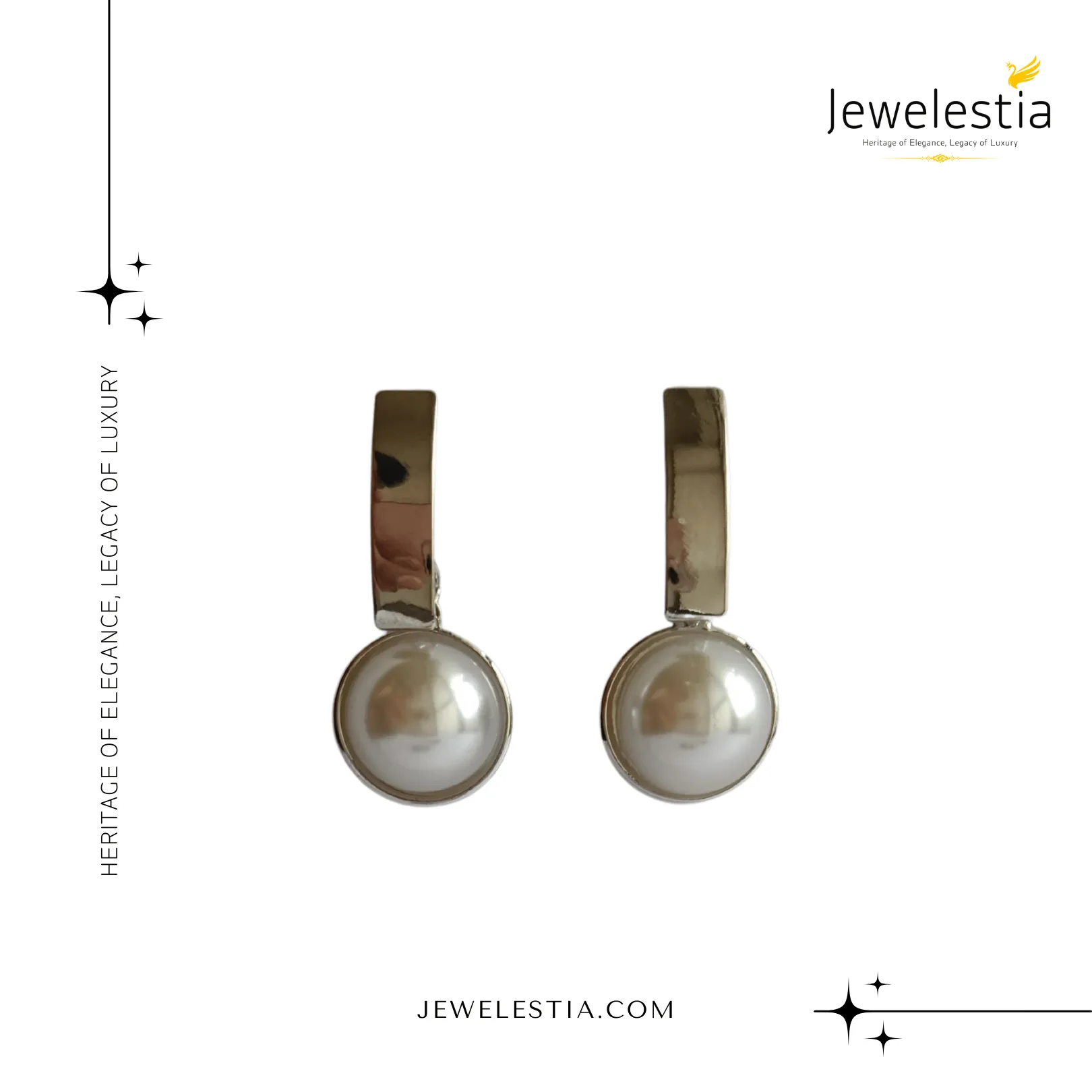 Jewelestia Classic Pearl Drop Earrings