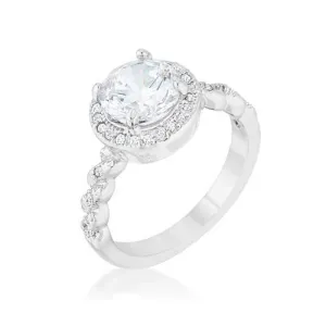 Jordana 2.2ct Clear CZ Rhodium Classic Ring