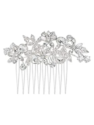 Kairangi Comb Pin for Women Floral Comb Clips for Hair for Women Western Crystal Hair Pin Bridal Hair Accessories for Wedding Side Pin/Comb Pin/Juda Pin Accessories for Women