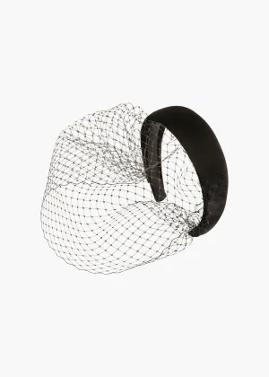 Kate Voilette Headband in Velvet -- Black