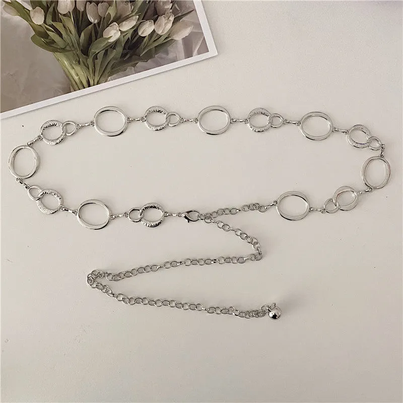 Metal Waist Chain Belt & Thin Belt for Skirt Suit Sweater Accessories