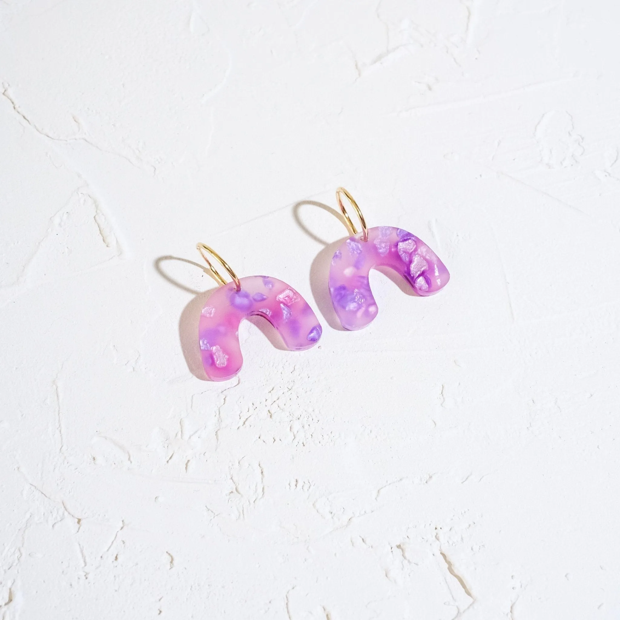 Mini Arch Hoop Earrings - Purple Haze