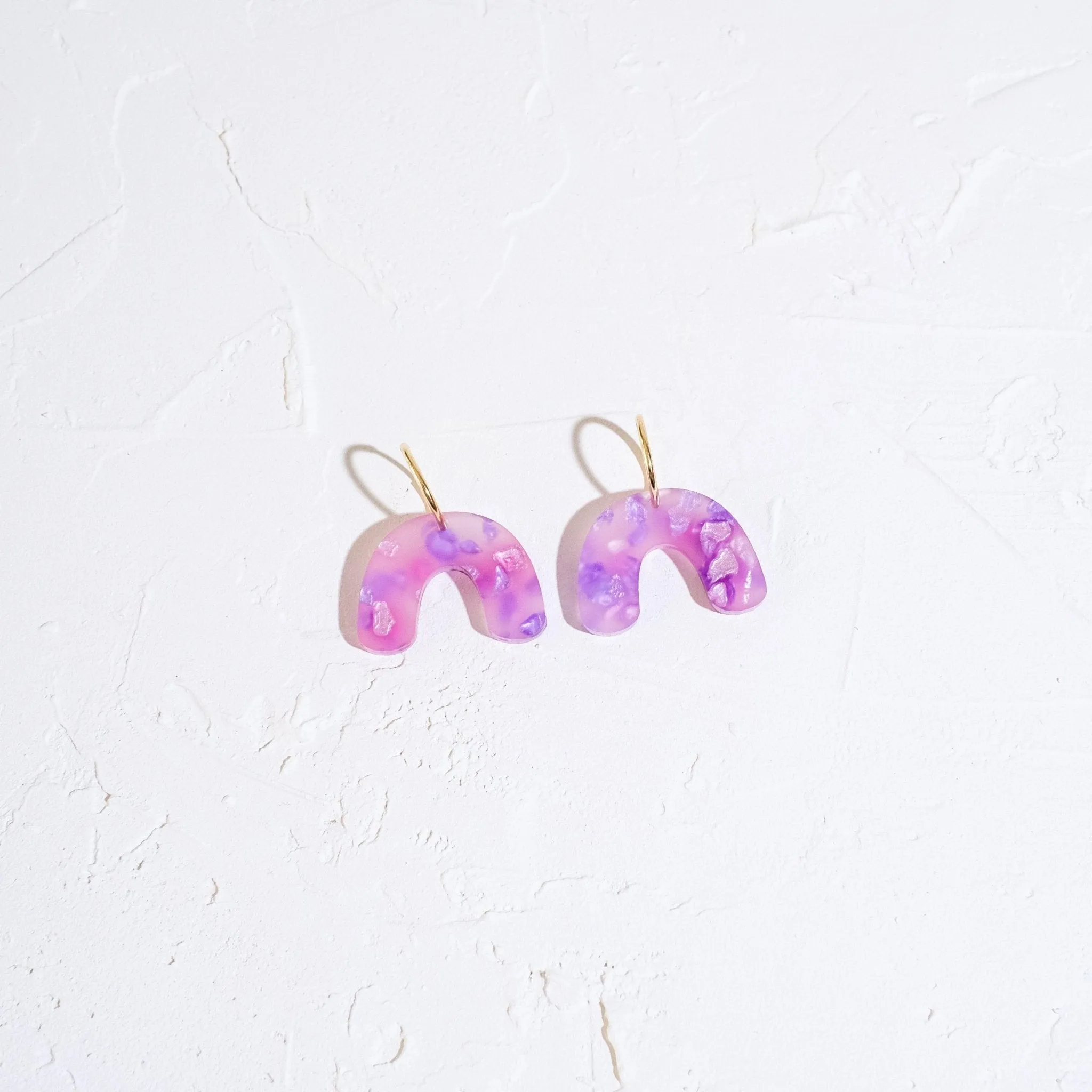 Mini Arch Hoop Earrings - Purple Haze