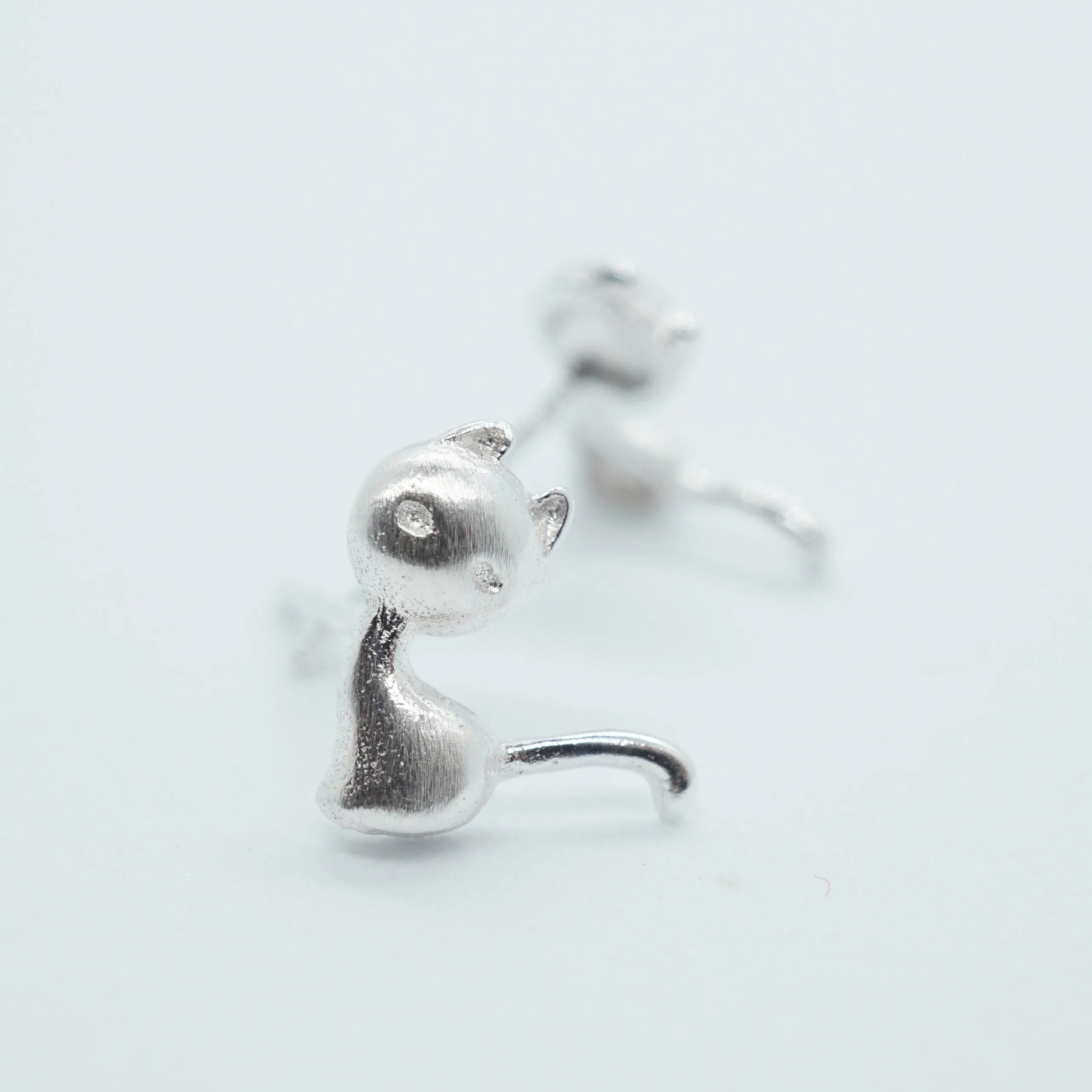 Minimalist Tiny Cat Earrings for Cat Lover Best Friend Gift