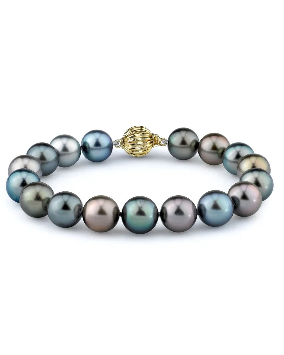 Multi-Color Tahitian Pearl Bracelet, 10.0-11.0mm - AAAA Quality