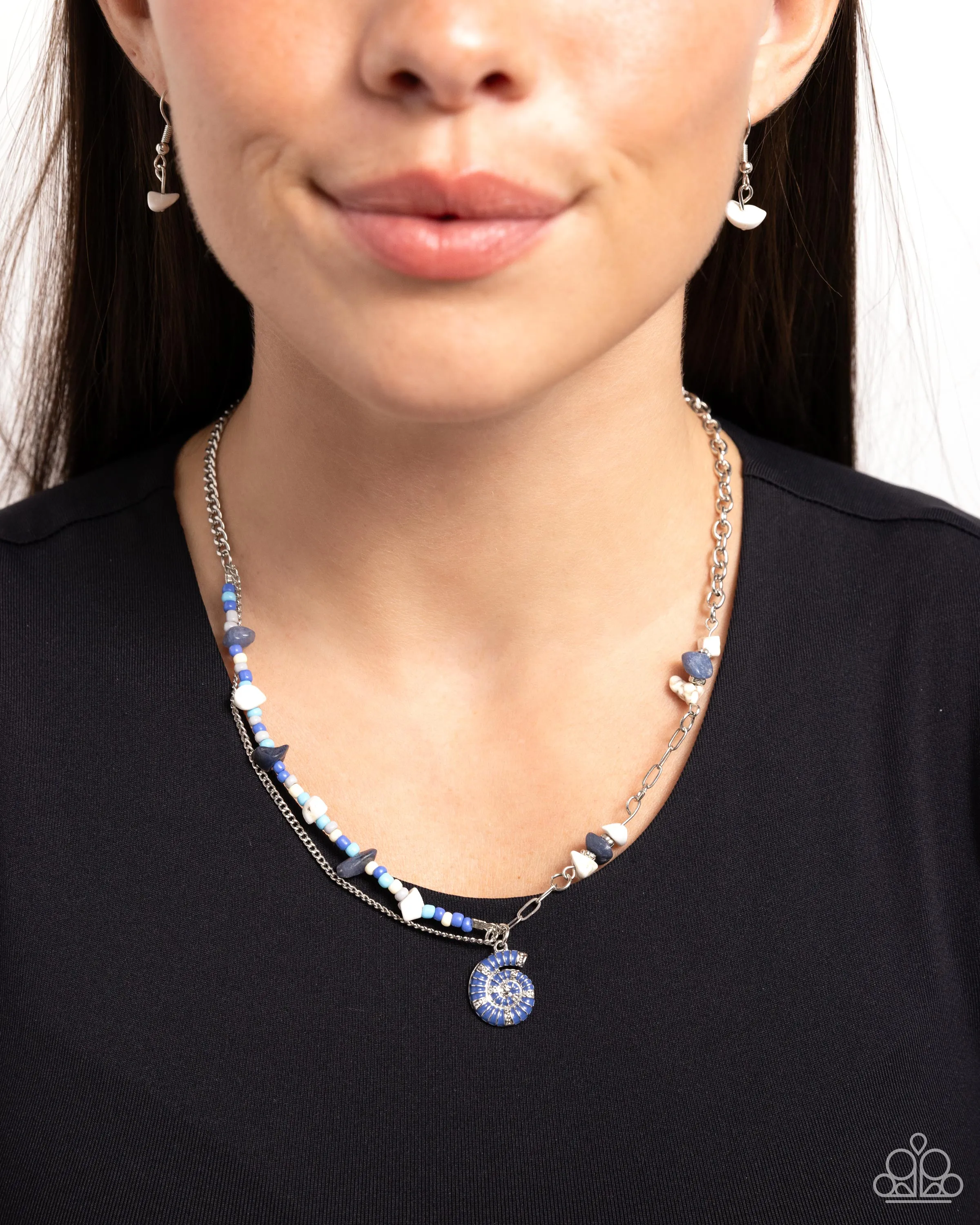 Necklaces Spiraling Seafloor - Blue SU4