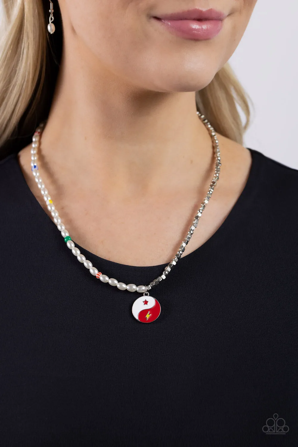 Necklaces Youthful Yin and Yang - Red N2119