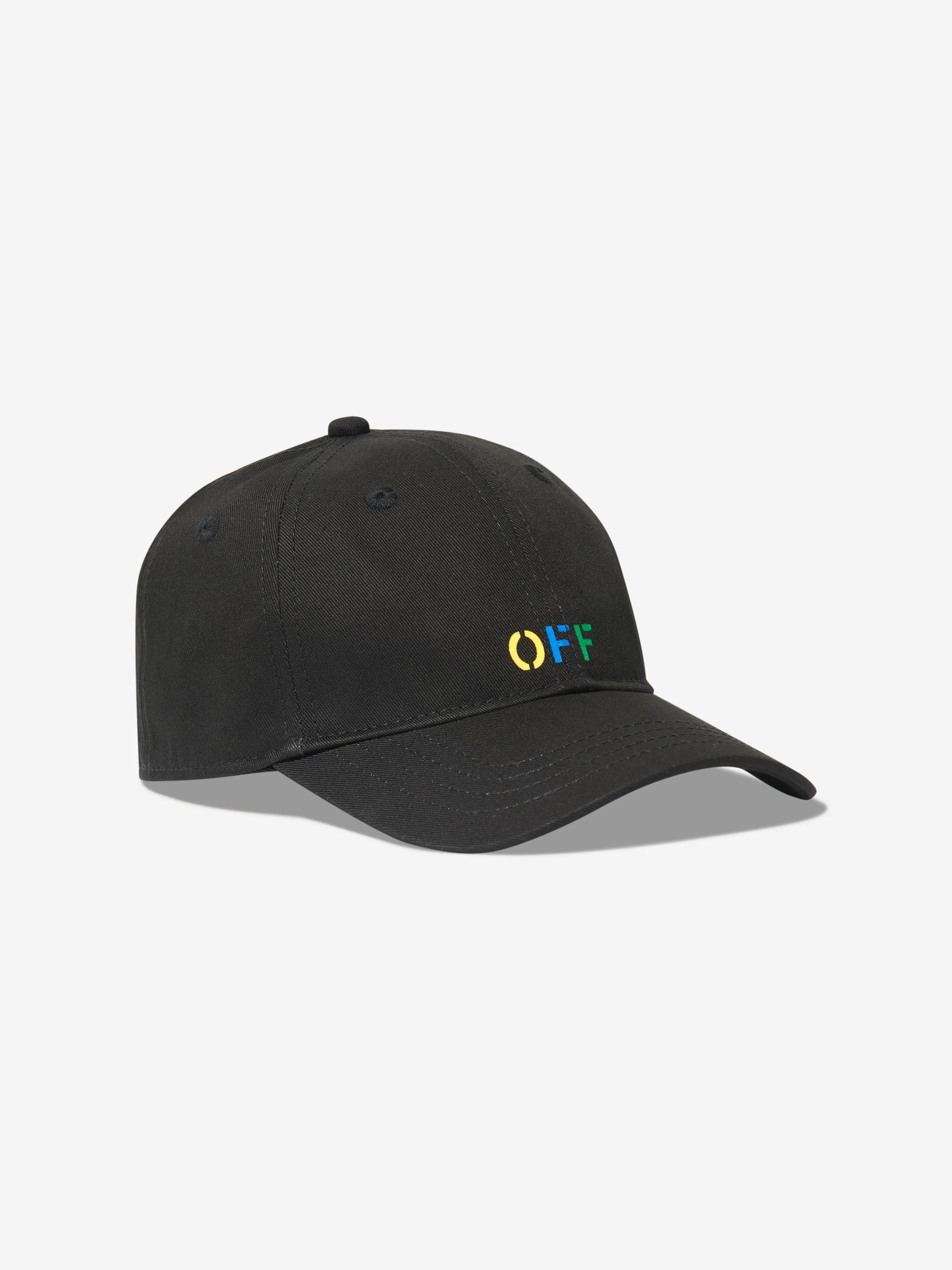 Off-White Kids Rainbow Logo Baseball Cap in Black