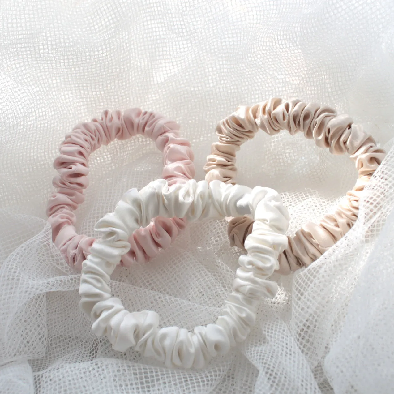 OUTLET Small Scrunchie Set - Ivory/Pink/Sand