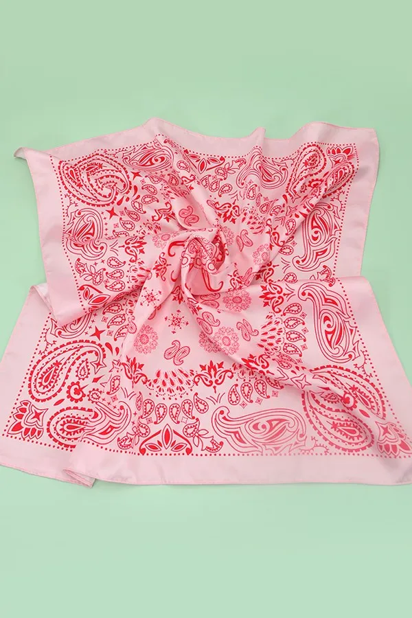 Paisley Pink Silky Scarf