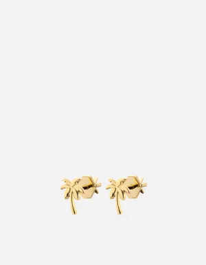 Palm Stud Earrings, Gold Vermeil