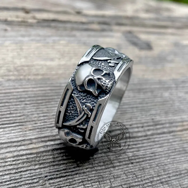 Pirate Sword Stainless Steel Skull Ring