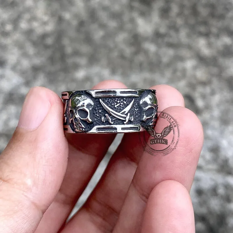 Pirate Sword Stainless Steel Skull Ring