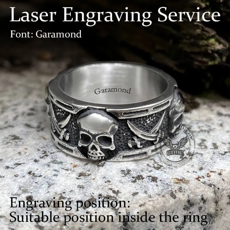 Pirate Sword Stainless Steel Skull Ring