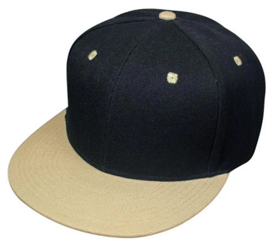 Plain Blank Solid Two Tone Retro Flat Bill Vintage 6 Panel Baseball Hats Caps