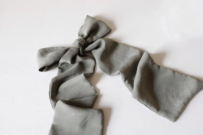 Plant dyed Silk Hair Tie - Bespoke bow