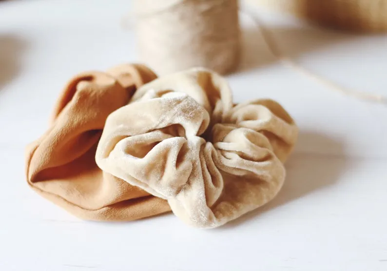 Plant Dyed Silk Scrunchies - Eco friendly gift: plastic free ties