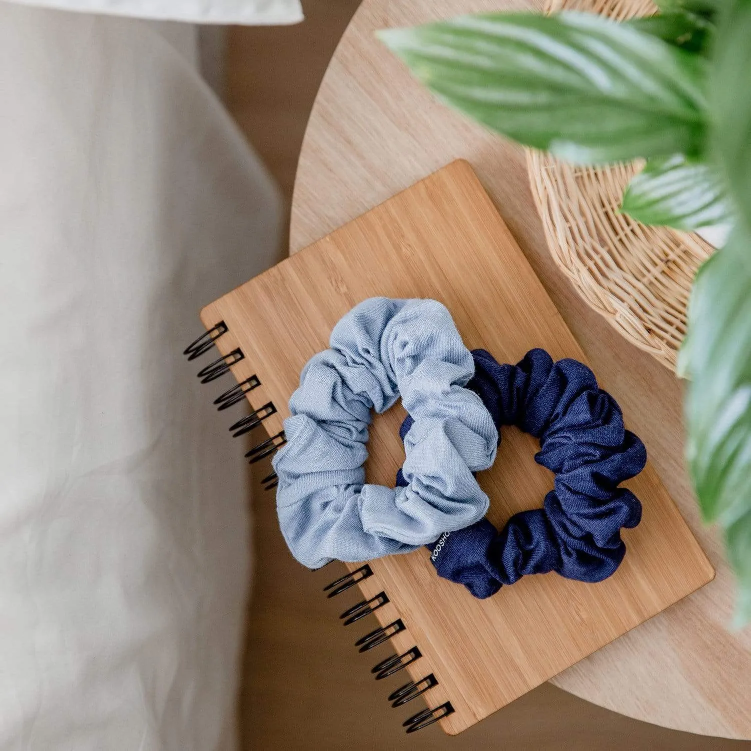 Plastic Free Organic Scrunchies - Zero Waste Scrunchies, 100% Fair Trade, Organic Cotton, 2 Pack