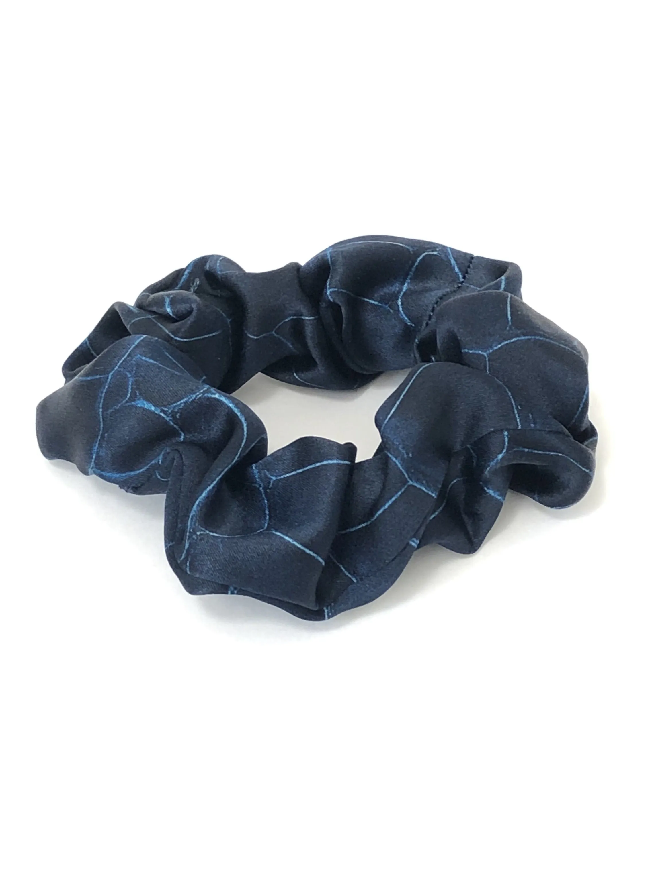 Printed Silk Hair Scrunchies   Set of 3 Beyond Blue