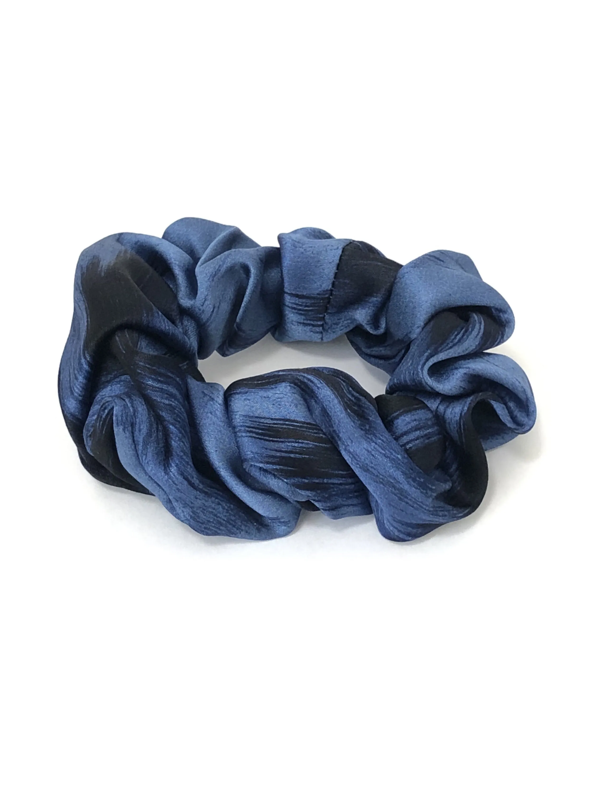 Printed Silk Hair Scrunchies   Set of 3 Beyond Blue