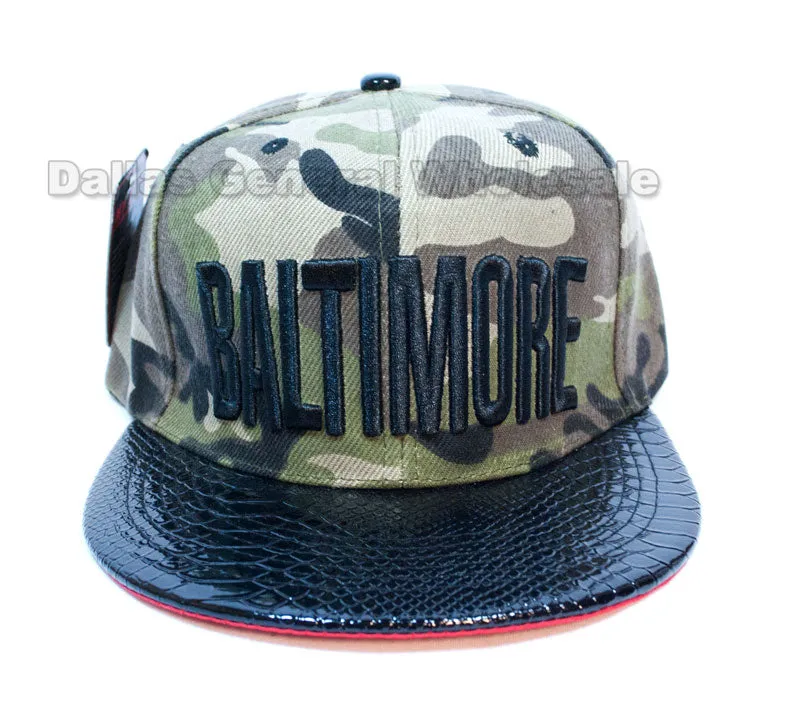 "Baltimore" Flat Bill Snap Back Caps Wholesale