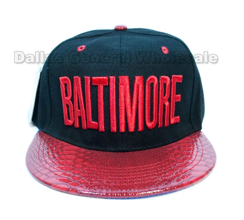 "Baltimore" Flat Bill Snap Back Caps Wholesale